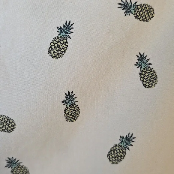 Express White Pineapple Print Men's Shirt - Picture 4 of 6